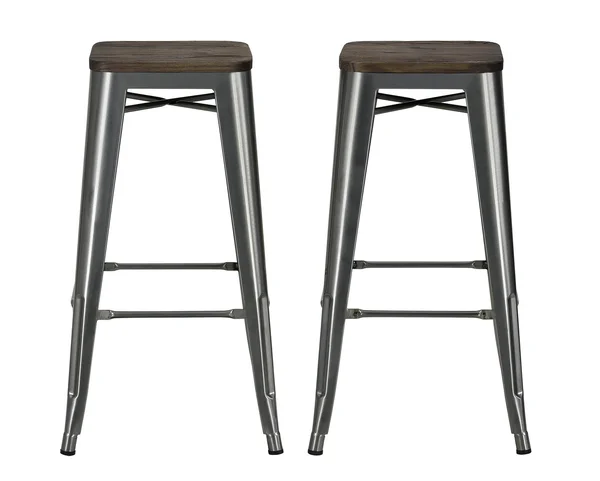 Fanya 30x22 Metal Backless Bar Stool - N/A, Antique Gun Metal