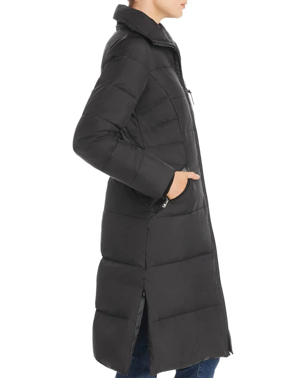 Cole Haan Faux Fur-Trim Puffer Coat - White