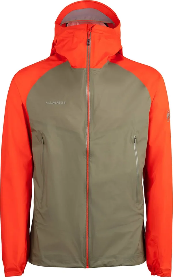 Mammut Mens Masao Light HS Waterproof Hooded Jacket Tin/Spicy XXL