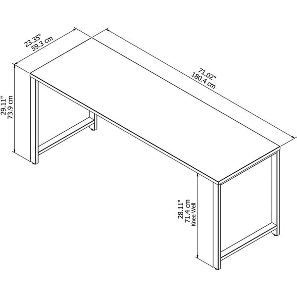 Bush Business Furniture 400 Series 72w x 24d Table Desk, Mocha Cherry (400S148MR)