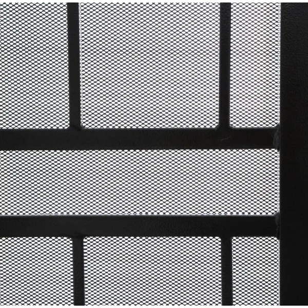 Unique Home Designs 36 in. x 80 in. Arcada Black Surface Mount Outswing Steel Security Door with Expanded Metal Screen IDR064003