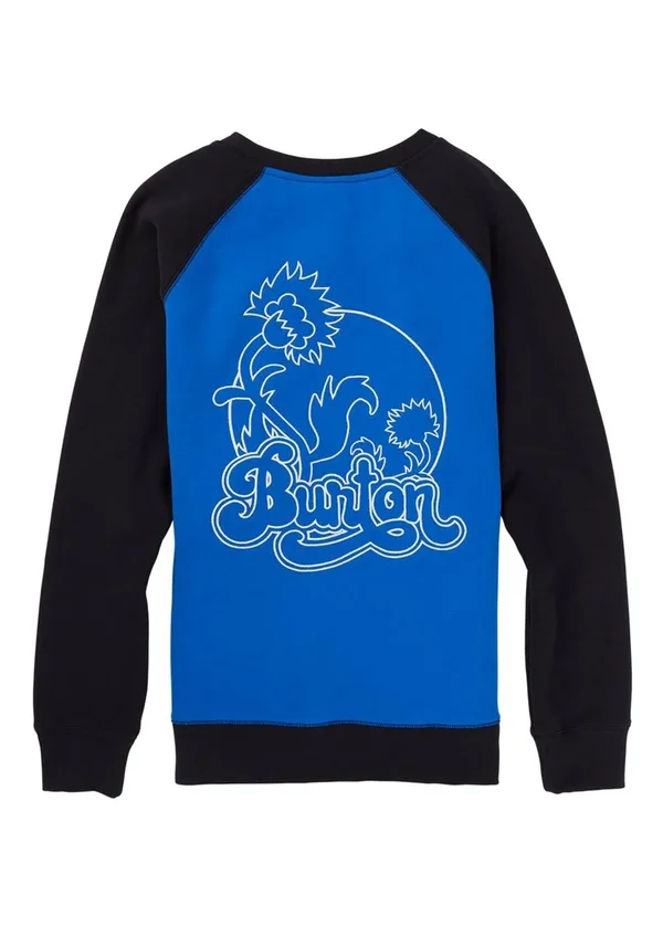 Burton Women's Keeler Crew Fleece, Lapis Blue, True Black, S