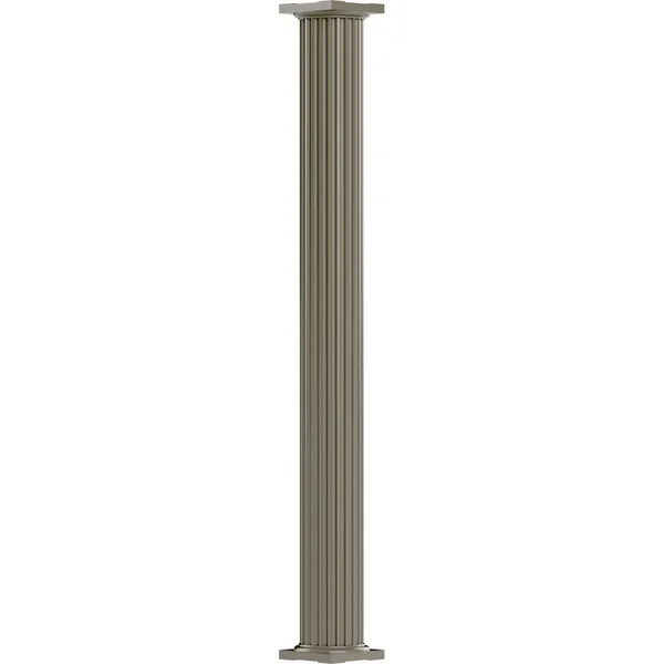 AFCO, Industries EA1008DNFSDTUTU 10x22 x 8& Endura-Aluminum Column, Round Shaft (FOR Pilaster Installation - 2 Halves Included)