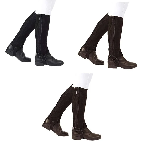 Dublin Unisex Suede Half Chaps II - Adults Large, Brown