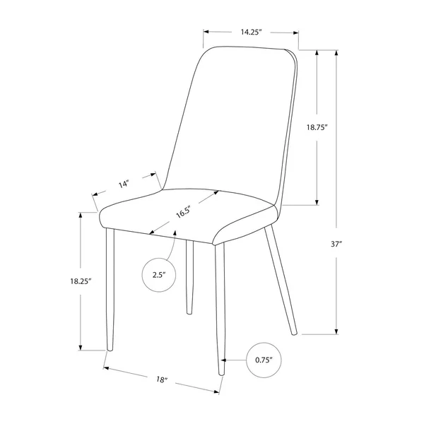 White Leather-Look 2 Piece Dining Chair