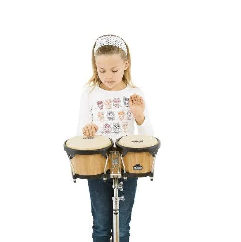 Nino Wood Bongos Natural with Black Hardware
