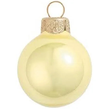 40ct Sun Yellow Pearl Glass Ball Christmas Ornaments 1.5x22