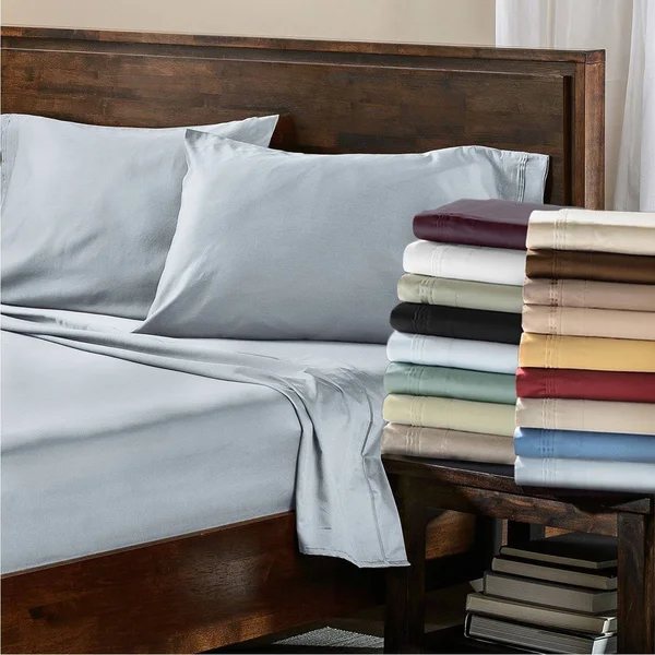 Superior Egyptian Cotton 650 TC Deep Pocket Solid Bed Sheet Set (California King - Beige)
