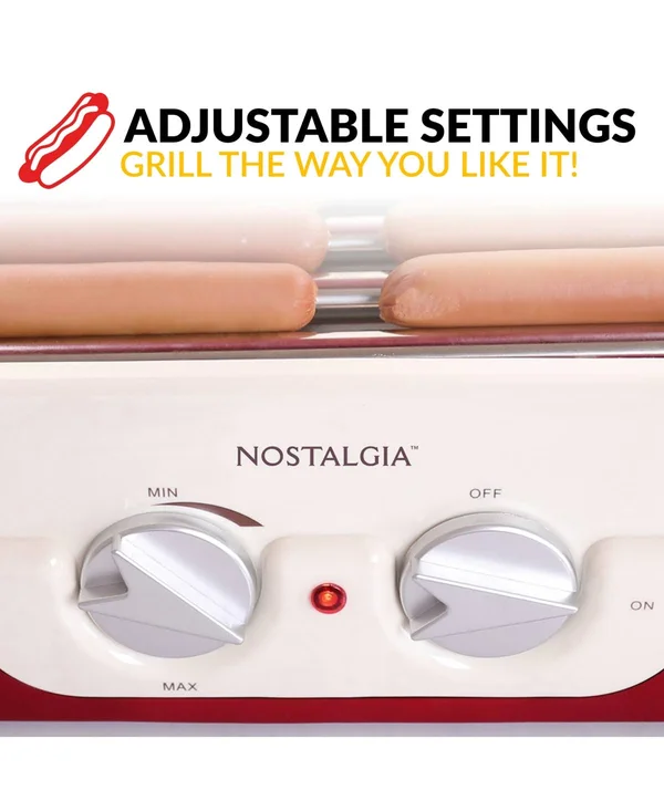 Nostalgia Hdr8rr Roller Warmer 8 Hot Dog and 6 Bun Capacity
