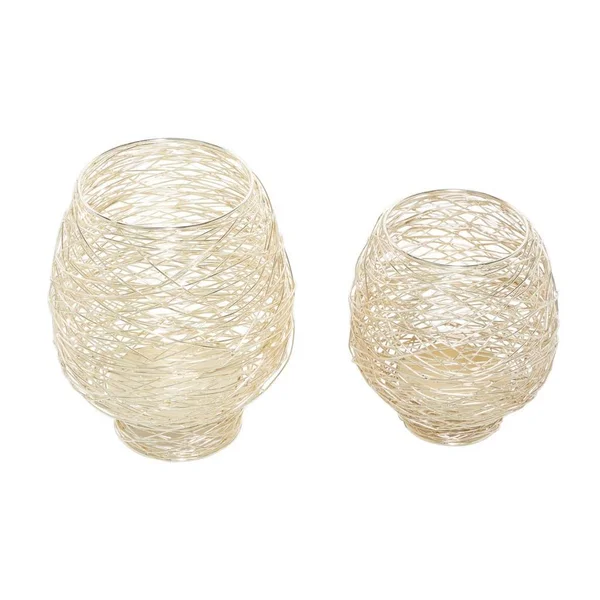 CosmoLiving by Cosmopolitan Gold Metal Candle Holder (Set of 2)