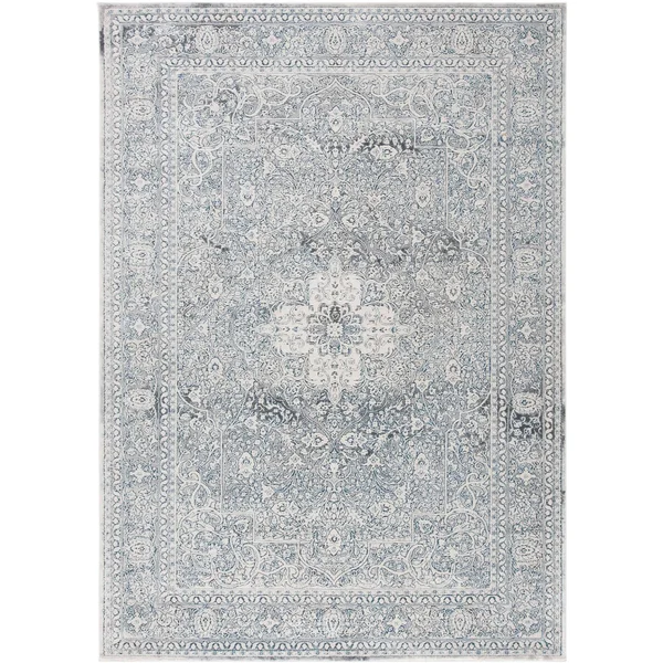 Safavieh Alhambra Alh628M 5&3x22 x 7&7x22 Cream and Blue Area Rug