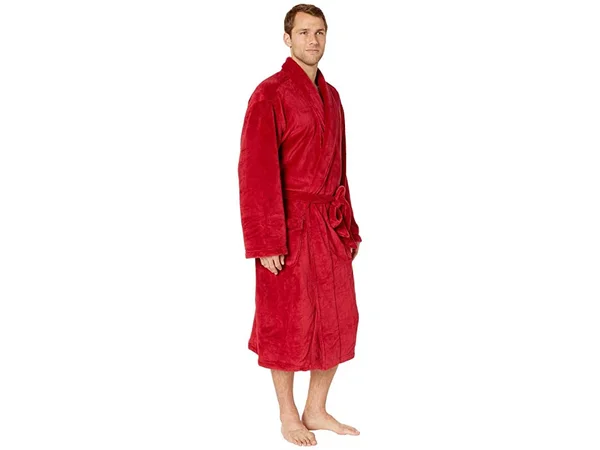 Polo Ralph Lauren Men's Microfiber Plush Shawl Collar Robe - Eaton Red, L/XL