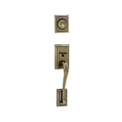 Schlage F62-ADD-GEO Addison Double Cylinder Handleset with Georgian - Satin Nickel
