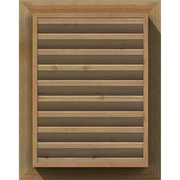 Ekena Millwork GVWVE26X2601RFUWR 26x22W x 26x22H Vertical Gable Vent (31x22W x 31x22H Frame Size): Unfinished, Functional, Rough