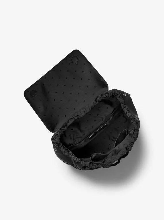 Michael Kors Hudson Pebbled Leather Backpack - Black - Backpacks