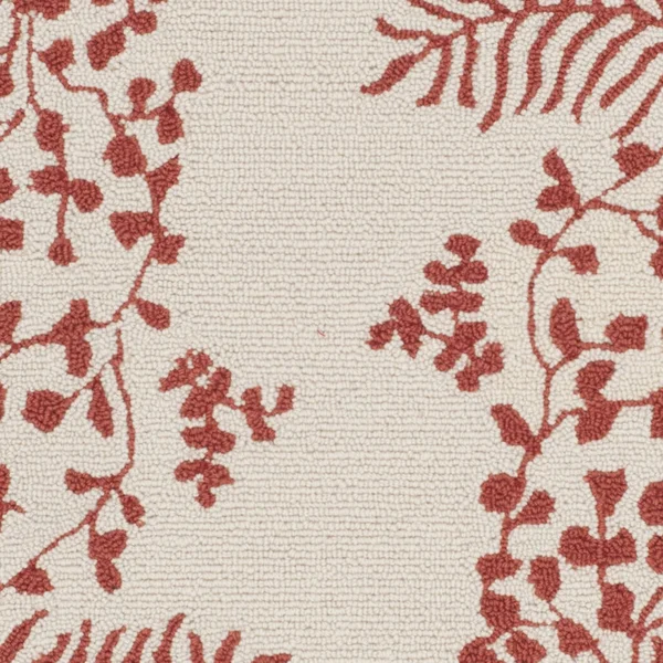 Martha Stewart by Safavieh Fern Row Wool Rug - 6& x 6& Round - Red/Dahlia