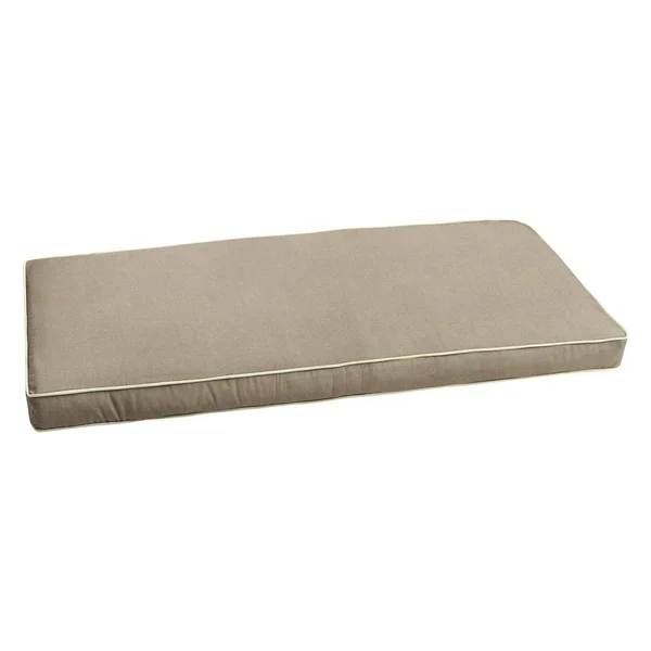 Mozaic Company Corded Sunbrella Outdoor Bench Cushion - Canvas, Size: 17L x 40W x 2H, Beige
