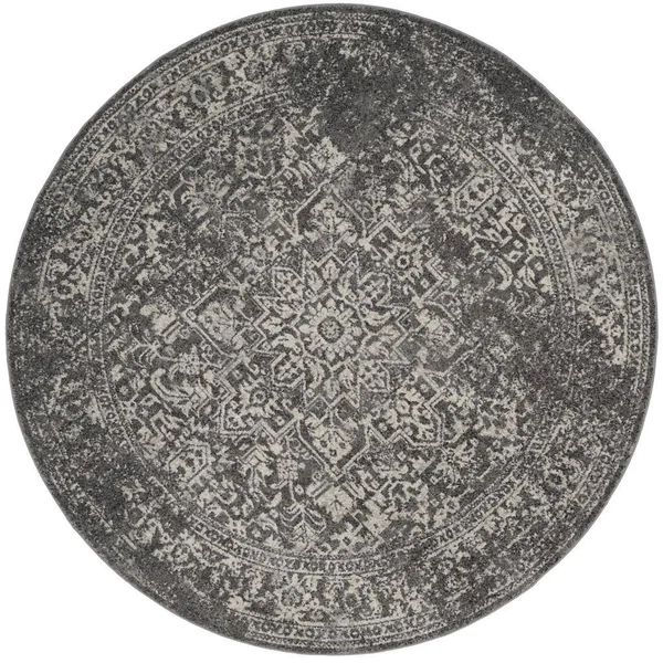 Safavieh Evoke EVK256D Grey, Ivory Rug 6&7x22 x 6&7x22 Round