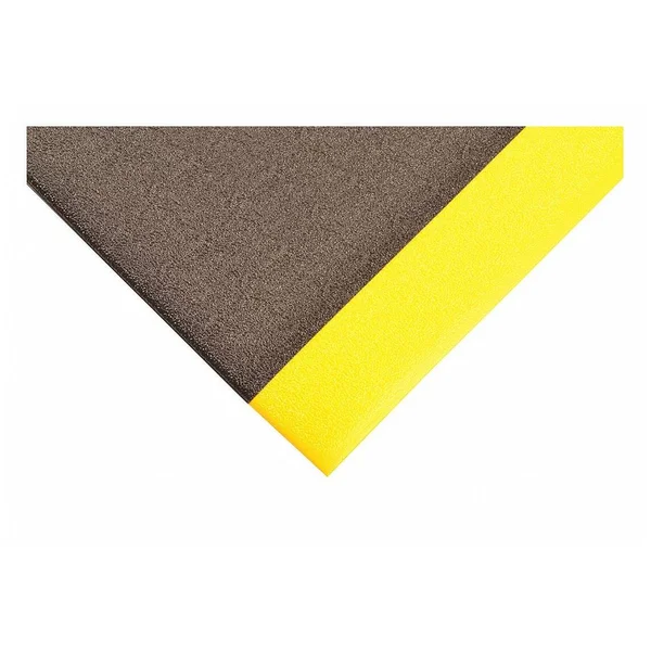 Notrax 415S0038BY Antifatigue Mat - Black, YllwBrdr, 3ft.x8ft.