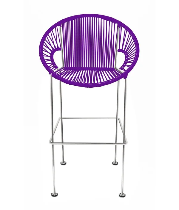 Innit Puerto Bar Height Stool - Chrome Frame - Purple - Chrome