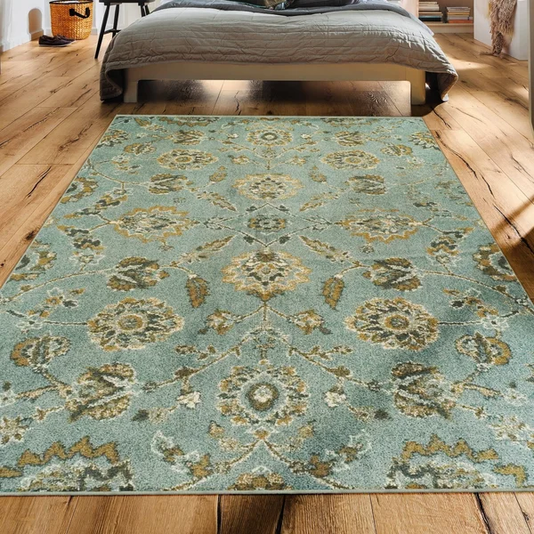Miranda Haus Brookshire Vintage Florals Indoor Area Rug Collection - Blue 8' x 10'