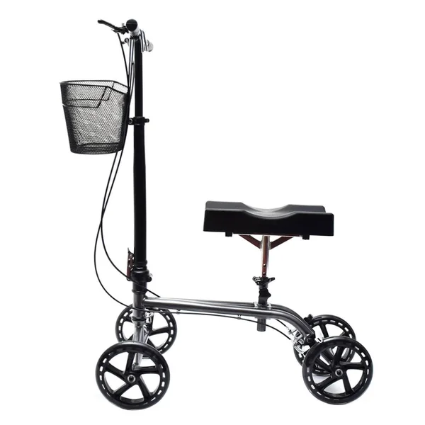 Clevr Foldable Medical Steerable Knee Walker Scooter Crutch Alternative Silver