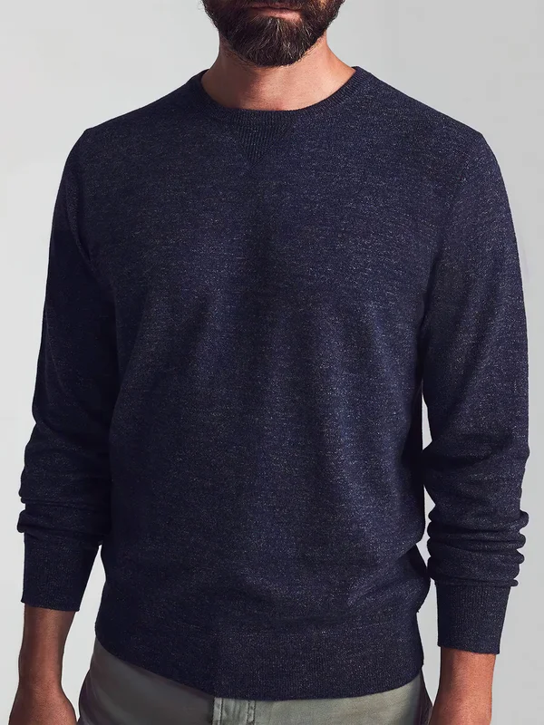 Faherty Men's Sconset Crew T-Shirt - Navy Heather - Small, Cotton