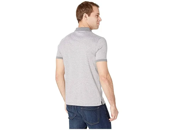 Calvin Klein Men's Liquid Touch Micro Stripe Polo Shirt - Standard White Combo