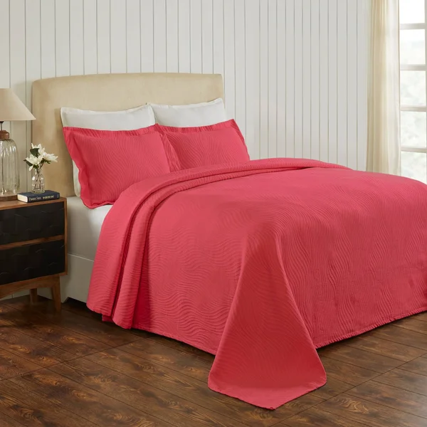 Miranda Haus Laurence Cotton Jacquard Matelasse Bedspread Set - Chocolate - King