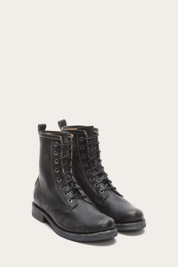 Frye Veronica Combat Women's Shoes in Black Size 11