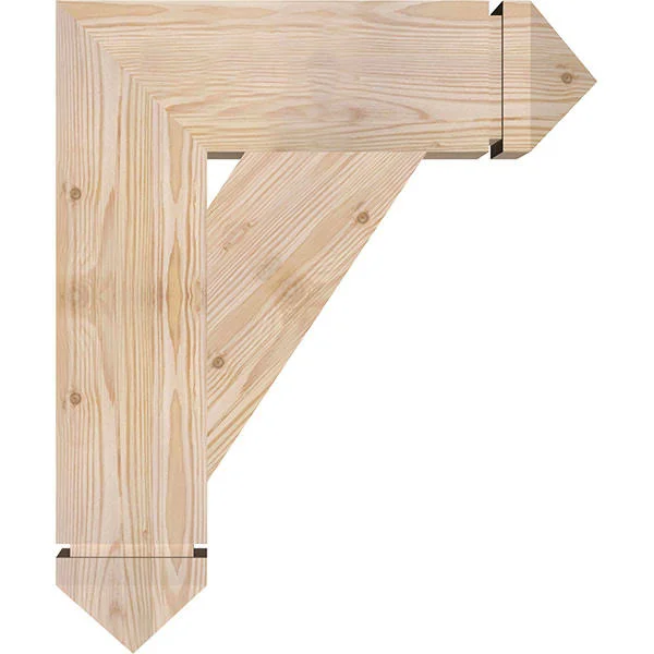 5 1/2x22W x 20x22D x 24x22H Traditional Arts & Crafts Smooth BRACKET - Douglas Fir