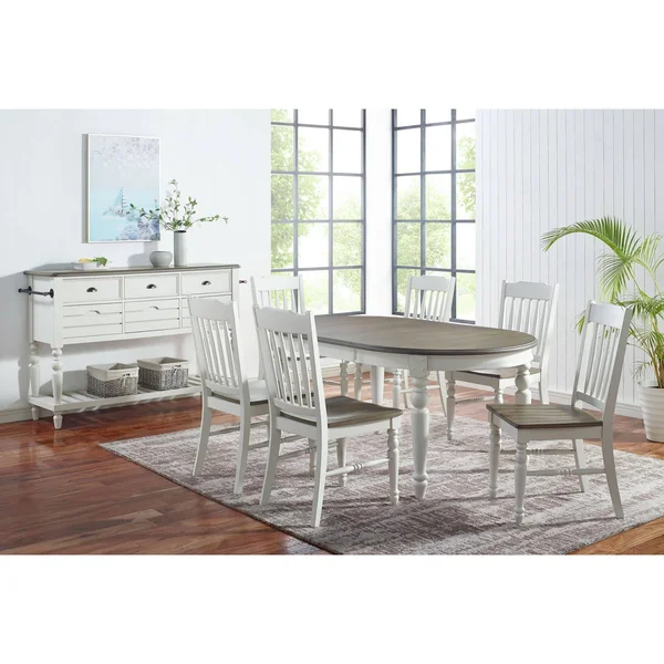Steve Silver Giles Two-Tone Ivory and Cocoa Wood Sideboard