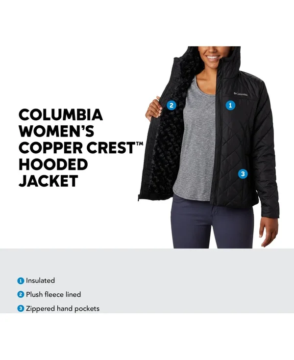 Columbia Women's Copper Crest Hooded Jacket, Small, Black Cherry