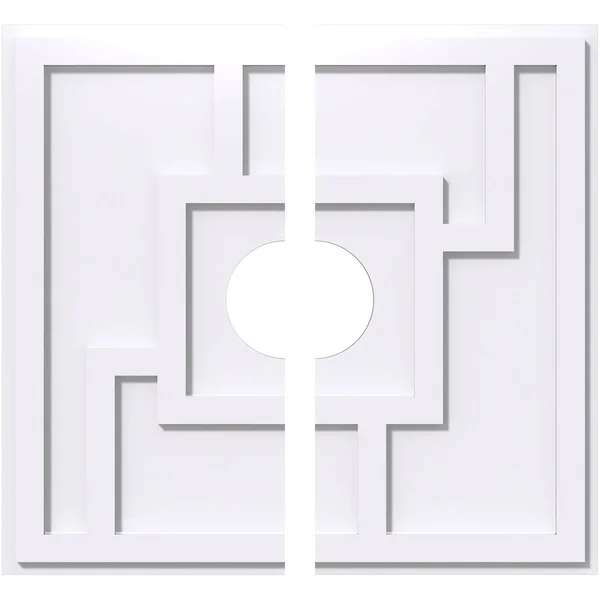28 inchod x 6 inchid x 9 3/4 inchc x 1 inchp Knox Architectural Grade PVC Contemporary Ceiling Medallion - Two Piece