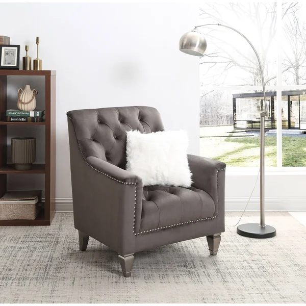 Glory Furniture Dania Gray Velvet Chair
