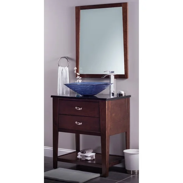 Novatto Fresco Glass Vessel Bathroom Sink (Blue)