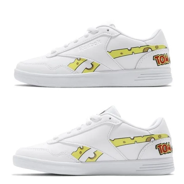 Reebok Tom & Jerry x Royal Techque T &White Grey& White/Cold Grey 5/Bright Yellow Sneakers/Shoes H00841 (US Size 6.5)