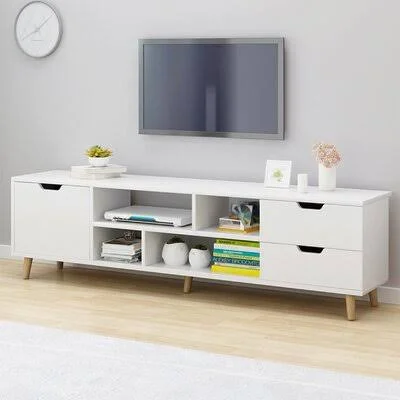 Modern Coffee Table television Stands Living Room TV Stand with Three Cabinet Corrigan Studio