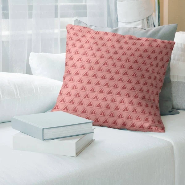 Porch & den Caitlin Pastel Monochrome Minimalist Trees Throw Pillow - 16 x 16 - Red - Polyester