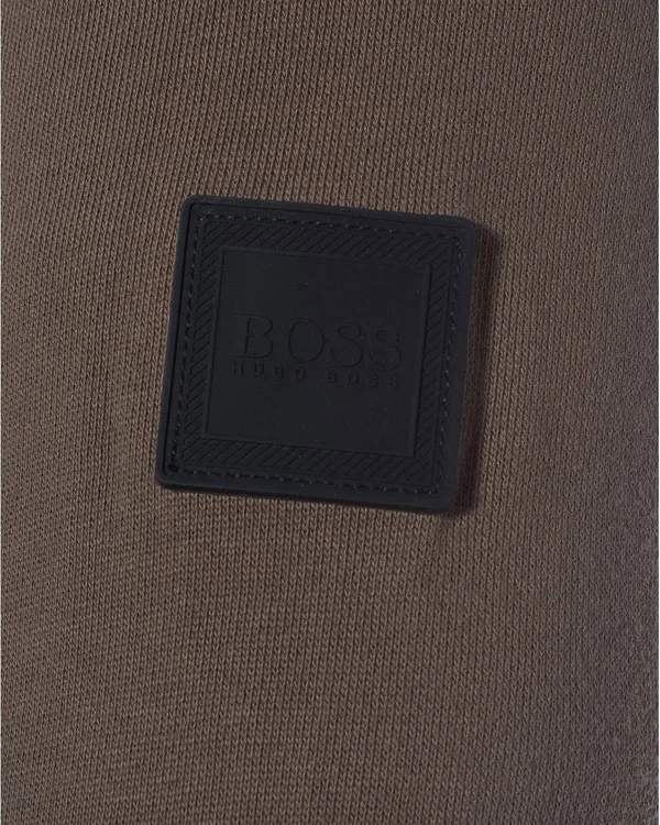 Boss Mens Walkup 1 Relaxed Fit Sweatshirt, Beige Jumper
