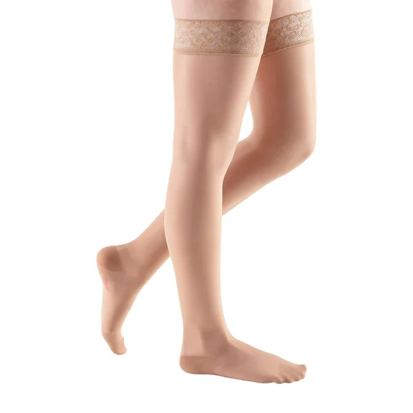 Medi Sheer & Soft Closed Toe Thigh Highs w/ Lace Band - 15-20 mmHg Charcoal I