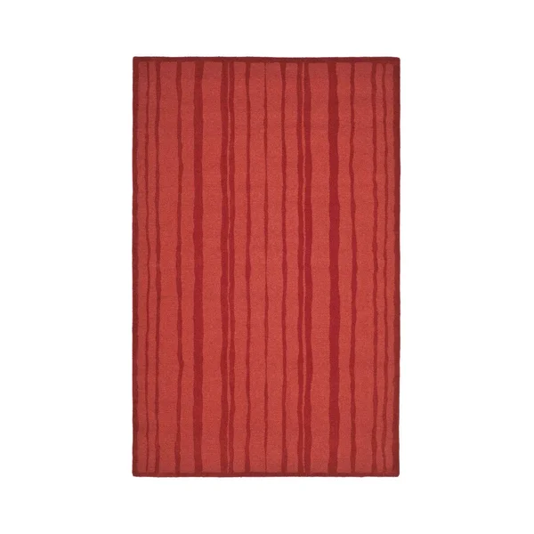 Martha Stewart Freehand Stripe Area Rug - Size: 5& x 8&, Red