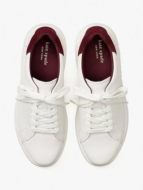 Kate Spade Lift Sneakers - Optic White/Grenache - 8
