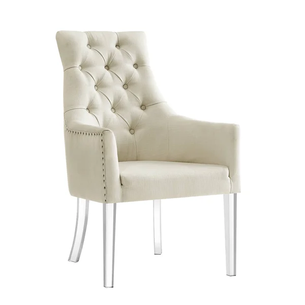 Inspired Home Dining Chair Acrylic Legs Cream White - Linen