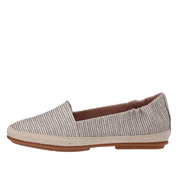 Fitflop Siren Glitter Stripe Espadrille Flat, Stone, 8