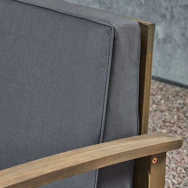 Set of 2 Gray Contemporary Outdoor Patio Club Chairs 32.75x22