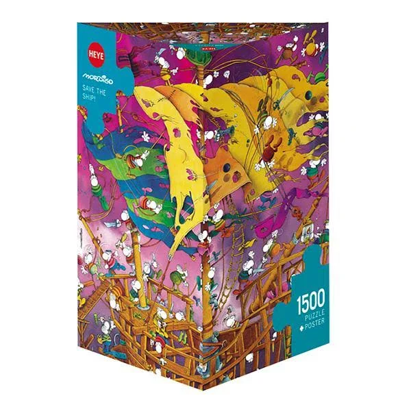 Heye Jigsaw Puzzle - Triangular 1500 Piece - Save The Ship - Mordillo