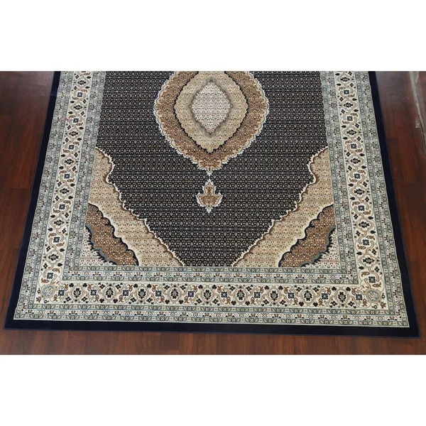 Traditional Geometric Turkish Tabriz Mahi Area Rug Oriental Carpet - 9&0x22 x 12&0x22