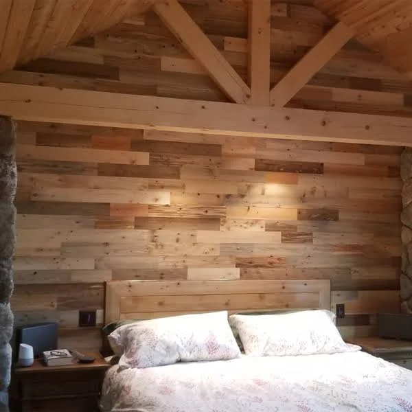 Timberchic 214 Peel and Stick Reclaimed River Wood, 4 in. Planks