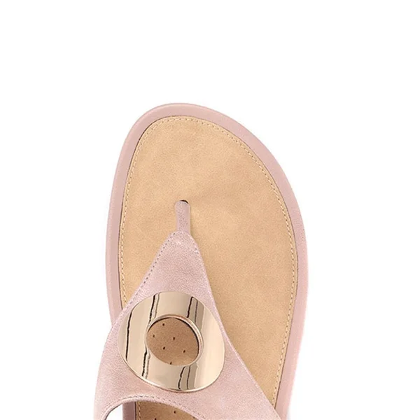 Bellissimo Women's Metallic Toe Post Sandal - Tan - US 07